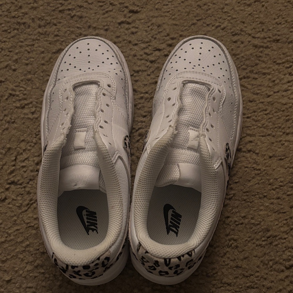 Nike White Sneakers with Animal Print